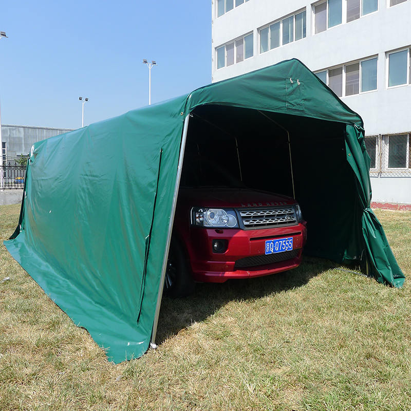 Abri de garage temporaire en PVC vert imperméable et économique de 3,3 x 6,1 m (11 