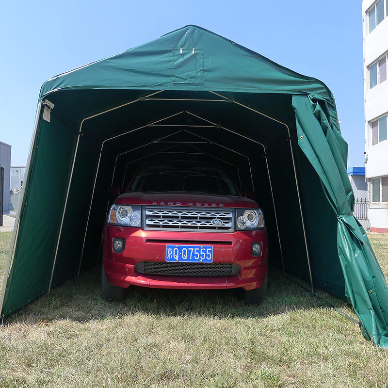 Abri de garage temporaire en PVC vert imperméable et économique de 3,3 x 6,1 m (11 