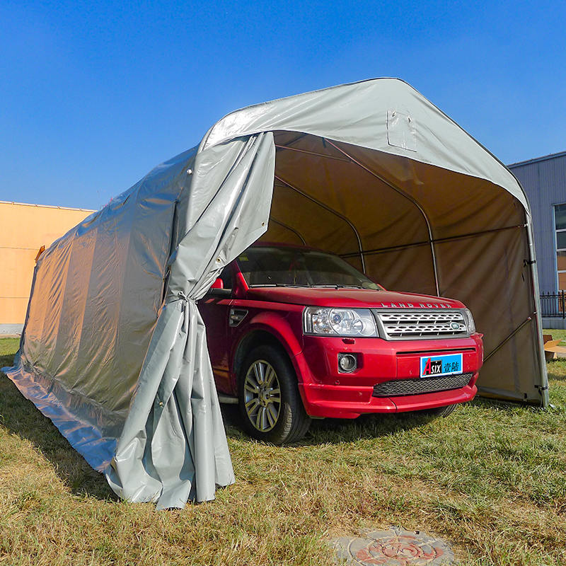 Abri de stockage extérieur d'auvent de voiture de PVC gris de 3.66x7.32m (12 