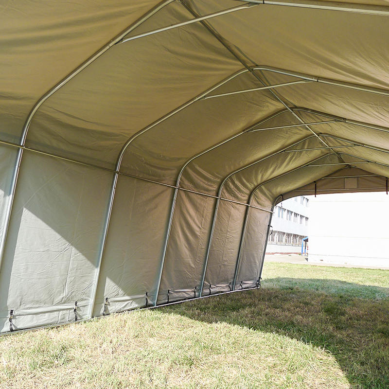 Abri de stockage extérieur d'auvent de voiture de PVC gris de 3.66x7.32m (12 