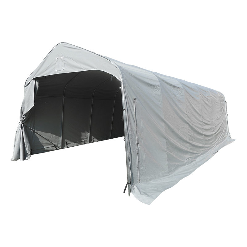 Abri de stockage extérieur d'auvent de voiture de PVC gris de 3.66x7.32m (12 