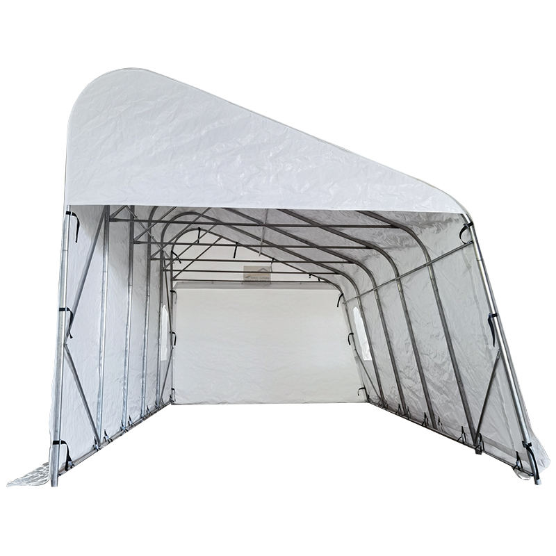 Garages et abris portables temporaires à pente unique en PE de 3,2 x 6,1 m (10,6 