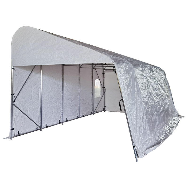 Garages et abris portables temporaires à pente unique en PE de 3,2 x 6,1 m (10,6 