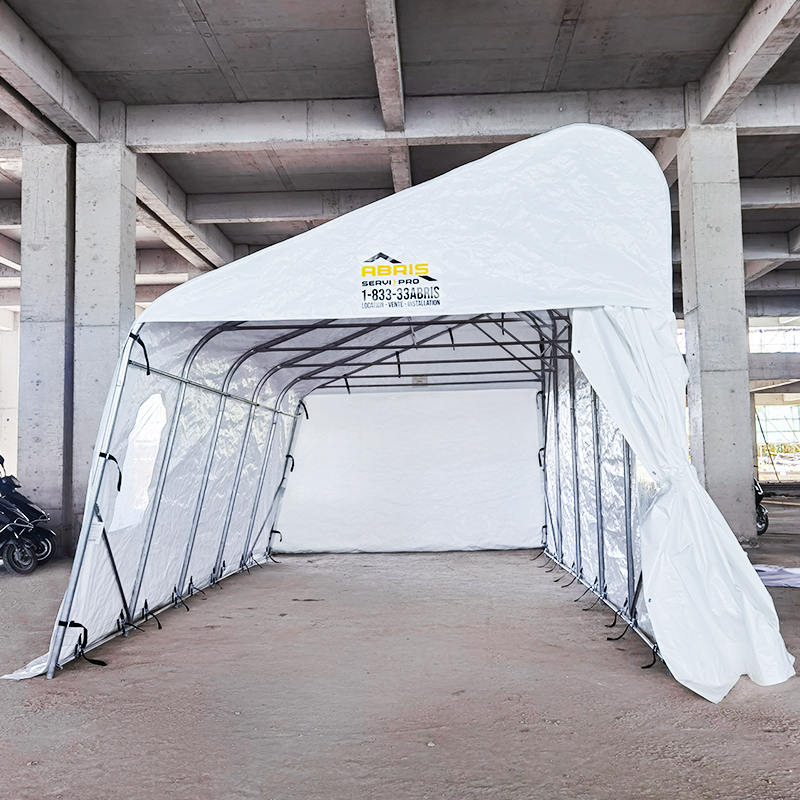 Garages et abris portables temporaires à pente unique en PE de 3,2 x 6,1 m (10,6 