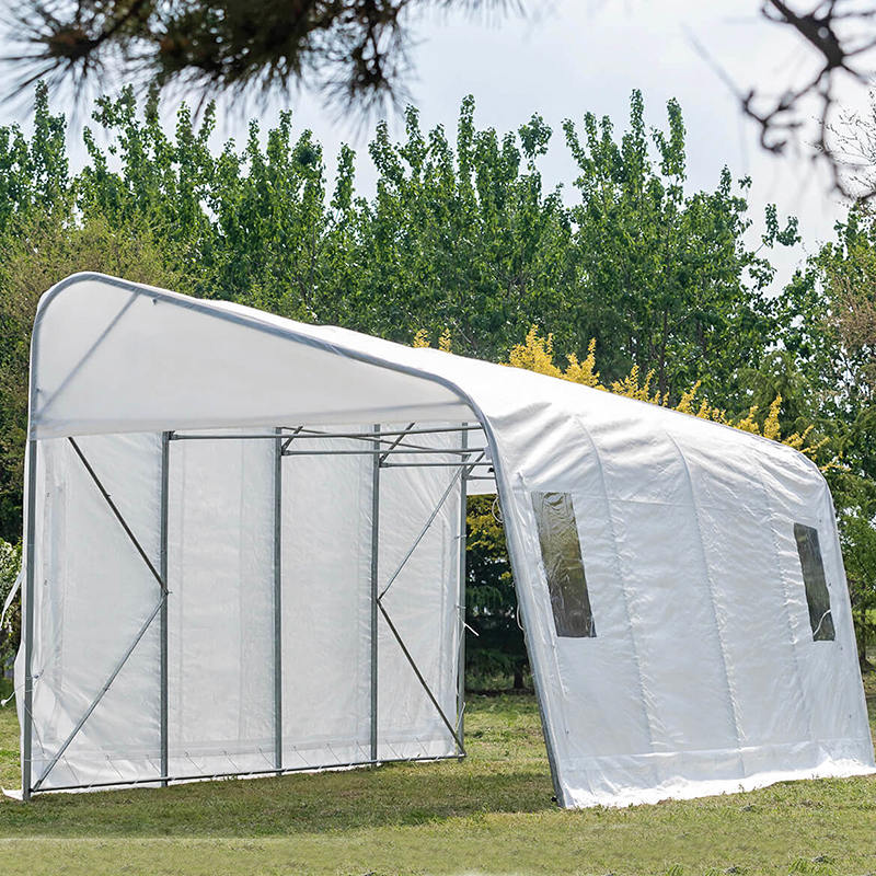 Garages et abris portables temporaires à pente unique en PE de 3,2 x 6,1 m (10,6 