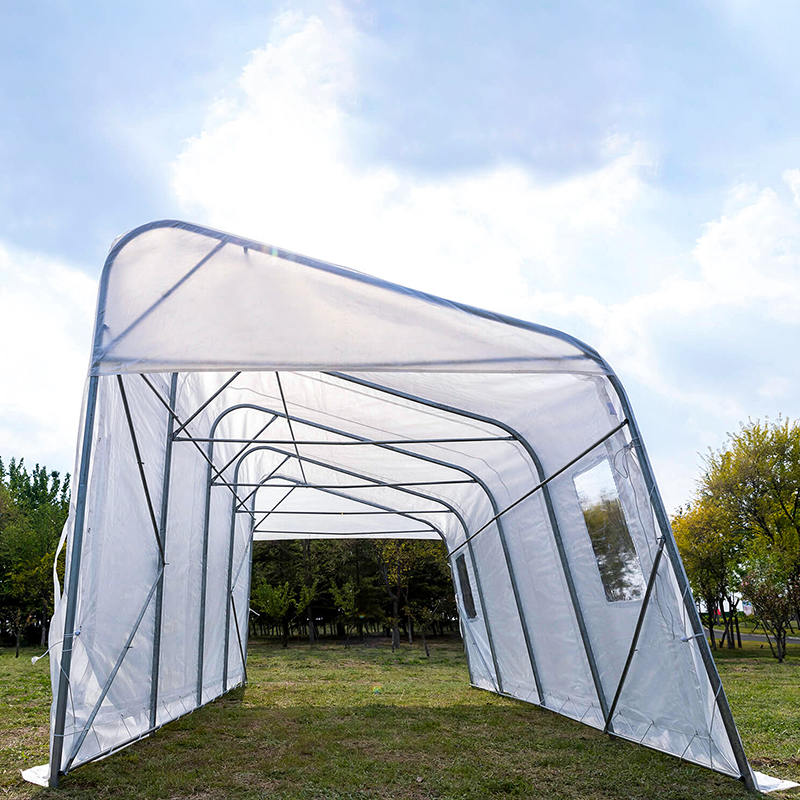 Garages et abris portables temporaires à pente unique en PE de 3,2 x 6,1 m (10,6 