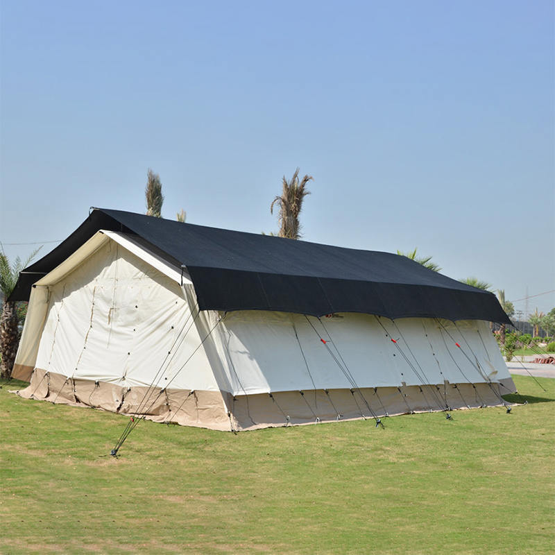 Tente de base de tente polyvalente standard MSF/CICR/FICR de 45 m² utilisée pour l'école, le bureau et la clinique