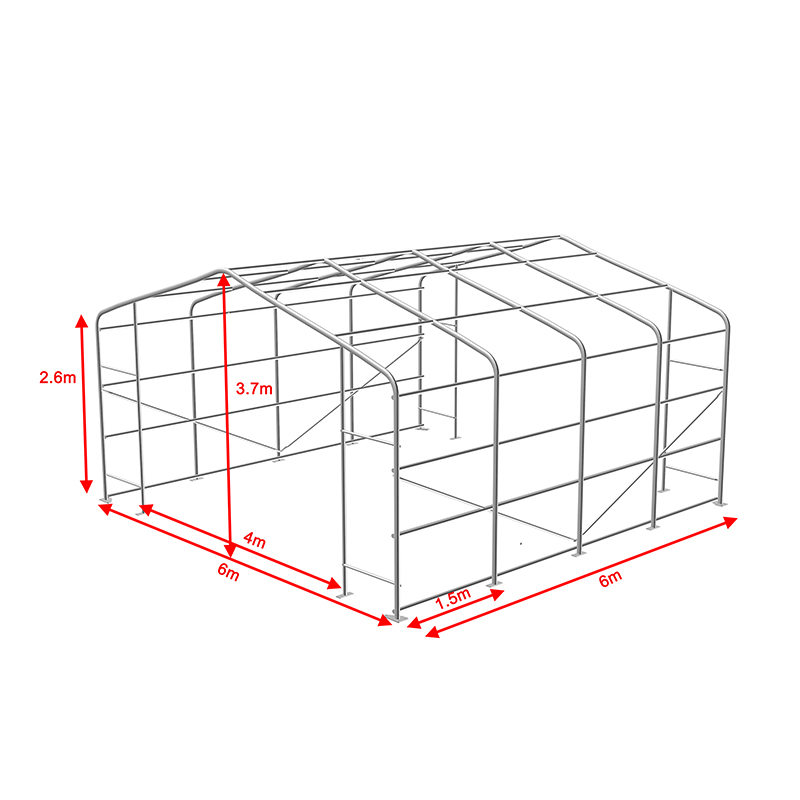 Hall de tente d'entrepôt temporaire de cadre en acier entièrement galvanisé de hauteur latérale de 6X6 2.6m