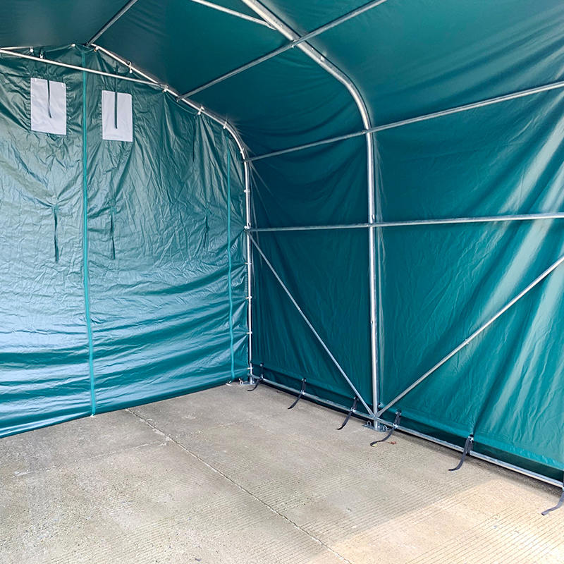 Abri d'ombre de pâturage 4x4m-2.6m, abri de stockage extérieur robuste, abri de corral