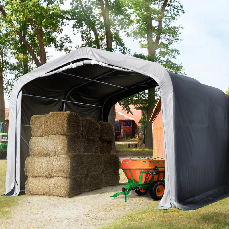 Abri d'ombre de pâturage 4x4m-2.6m, abri de stockage extérieur robuste, abri de corral