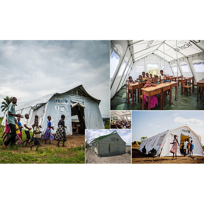 Tente polyvalente standard de l'UNICEF de 24 m² avec un bon système de ventilation