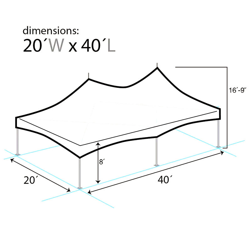 (6x12m) Tente de fête en PVC durable Pinnacle en aluminium de tente à pic élevé de 20 
