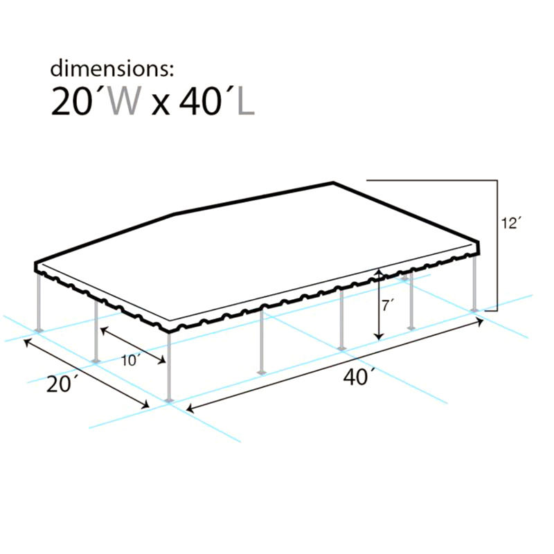 Tente de fête en PVC avec tube en aluminium simple de 20 