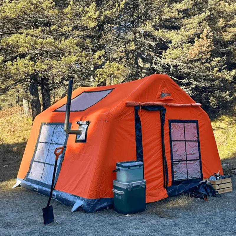 Tente de camping gonflable glamour quatre saisons pour 8 à 10 personnes, ignifuge et antibactérienne