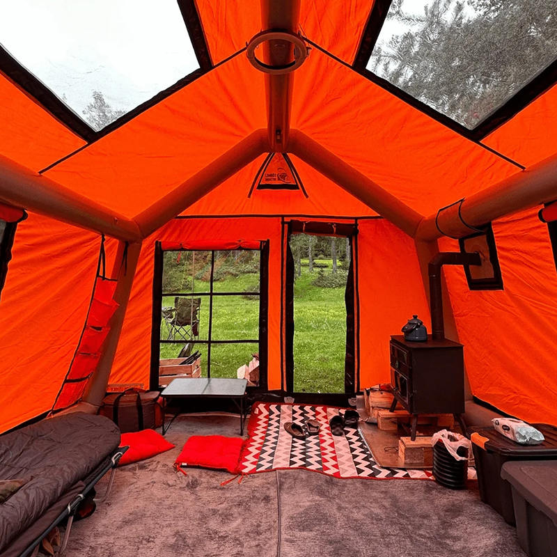 Tente de camping gonflable glamour quatre saisons pour 8 à 10 personnes, ignifuge et antibactérienne