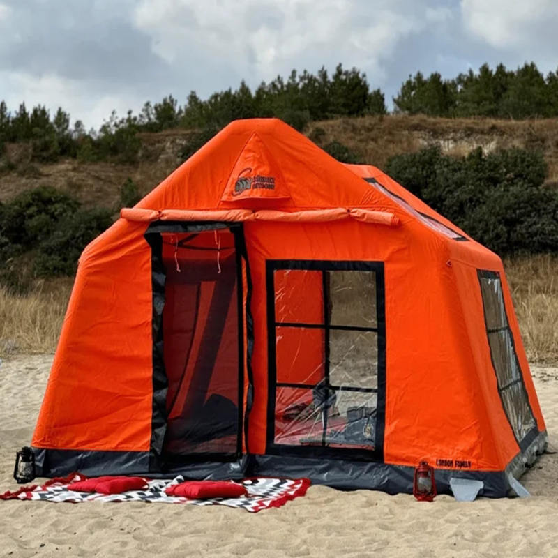 Tente de camping gonflable glamour quatre saisons pour 8 à 10 personnes, ignifuge et antibactérienne