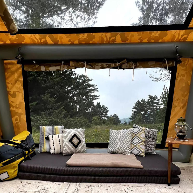 Tente de camping gonflable panoramique quatre saisons pour 8 à 10 personnes