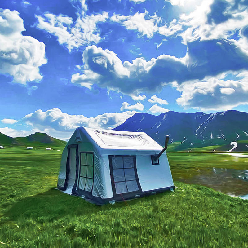 Tente de camping gonflable panoramique quatre saisons pour 8 à 10 personnes