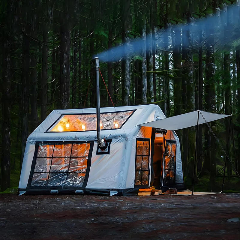 Tente de camping gonflable panoramique quatre saisons pour 8 à 10 personnes