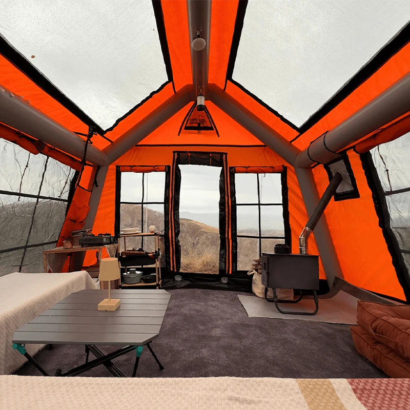 Tente de camping gonflable panoramique quatre saisons pour 8 à 10 personnes