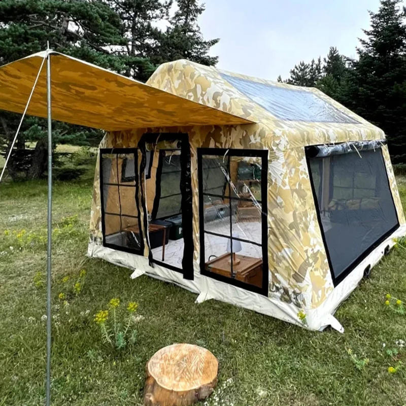 Tente de camping gonflable panoramique quatre saisons pour 8 à 10 personnes