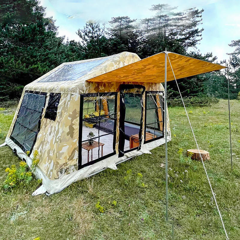 Tente de camping gonflable panoramique quatre saisons pour 8 à 10 personnes