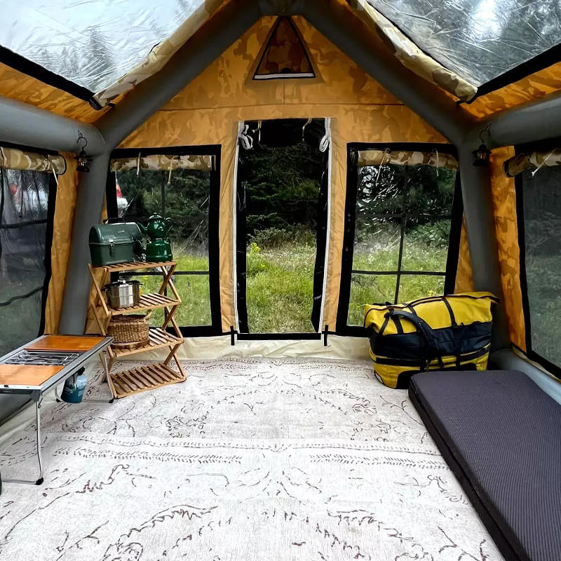 Tente de camping gonflable panoramique quatre saisons pour 8 à 10 personnes